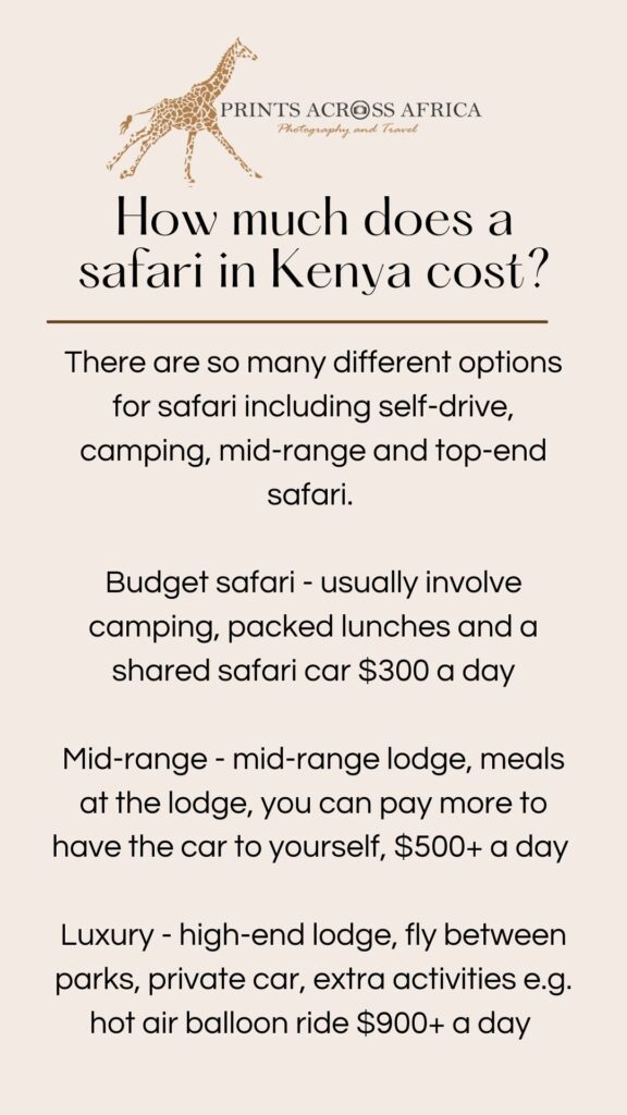 how much does a safari in Kenya cost