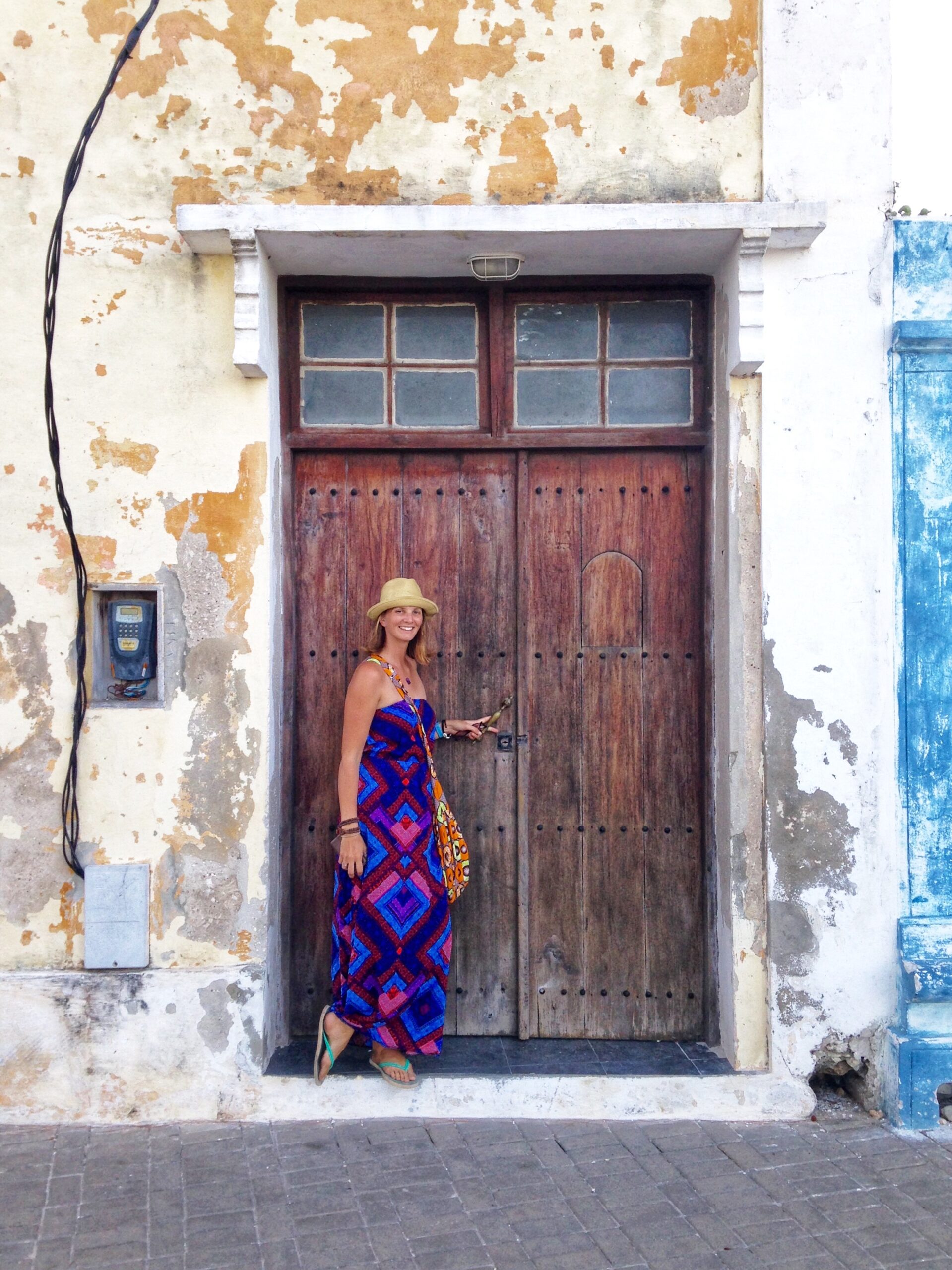 Lady at a door in Mozambique