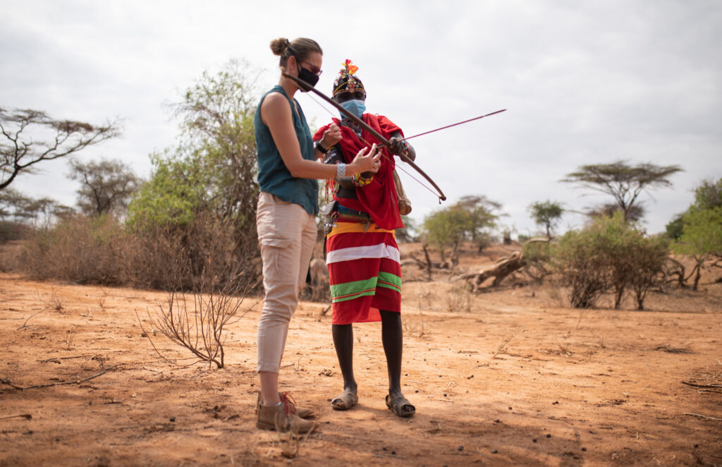 Learning to short a bow and arrow with a Maasai