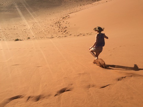 Running down the Namibia dunes