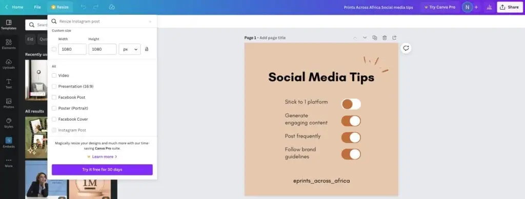 resize your images for social media 