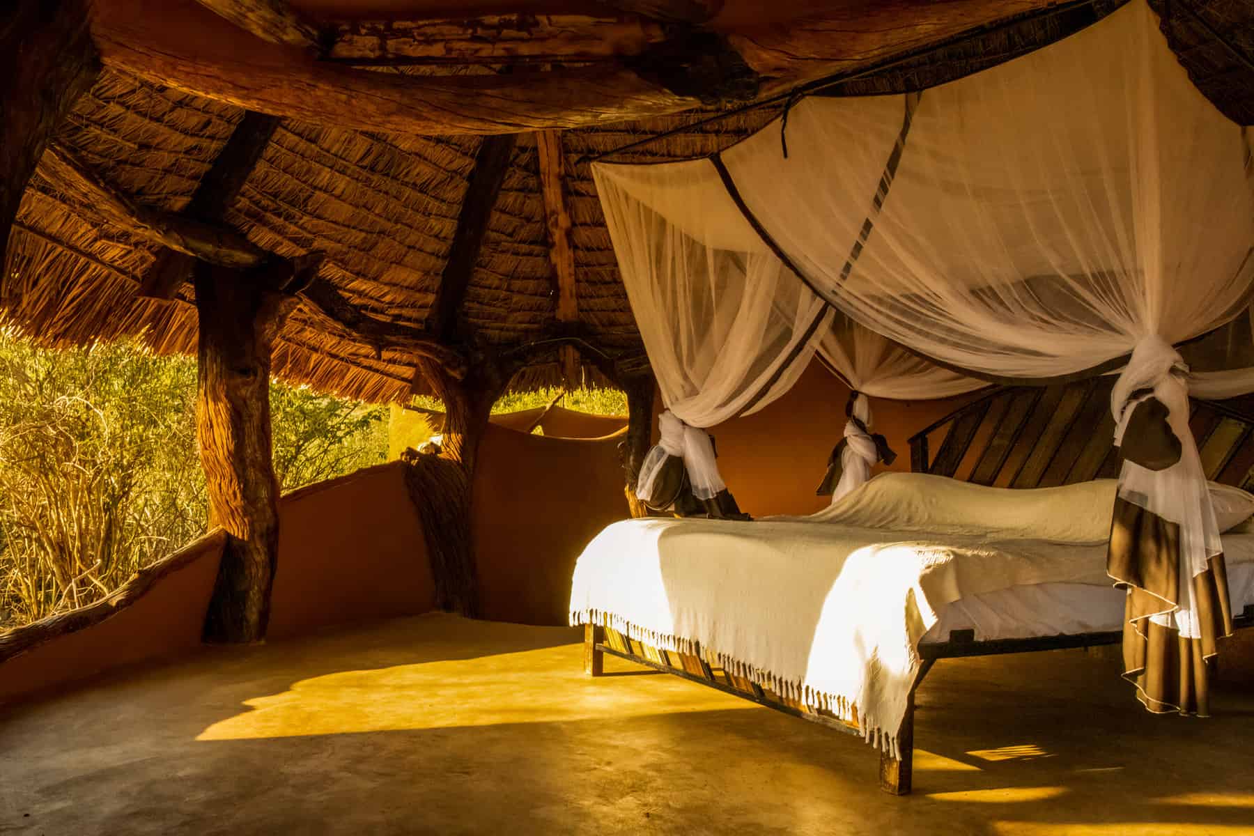 A bedroom at a lodge in Kenya