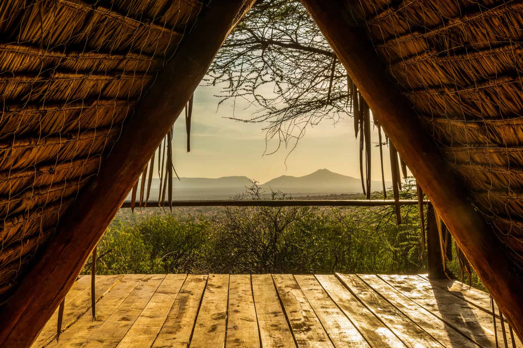 View through a window to the Kenyan bush