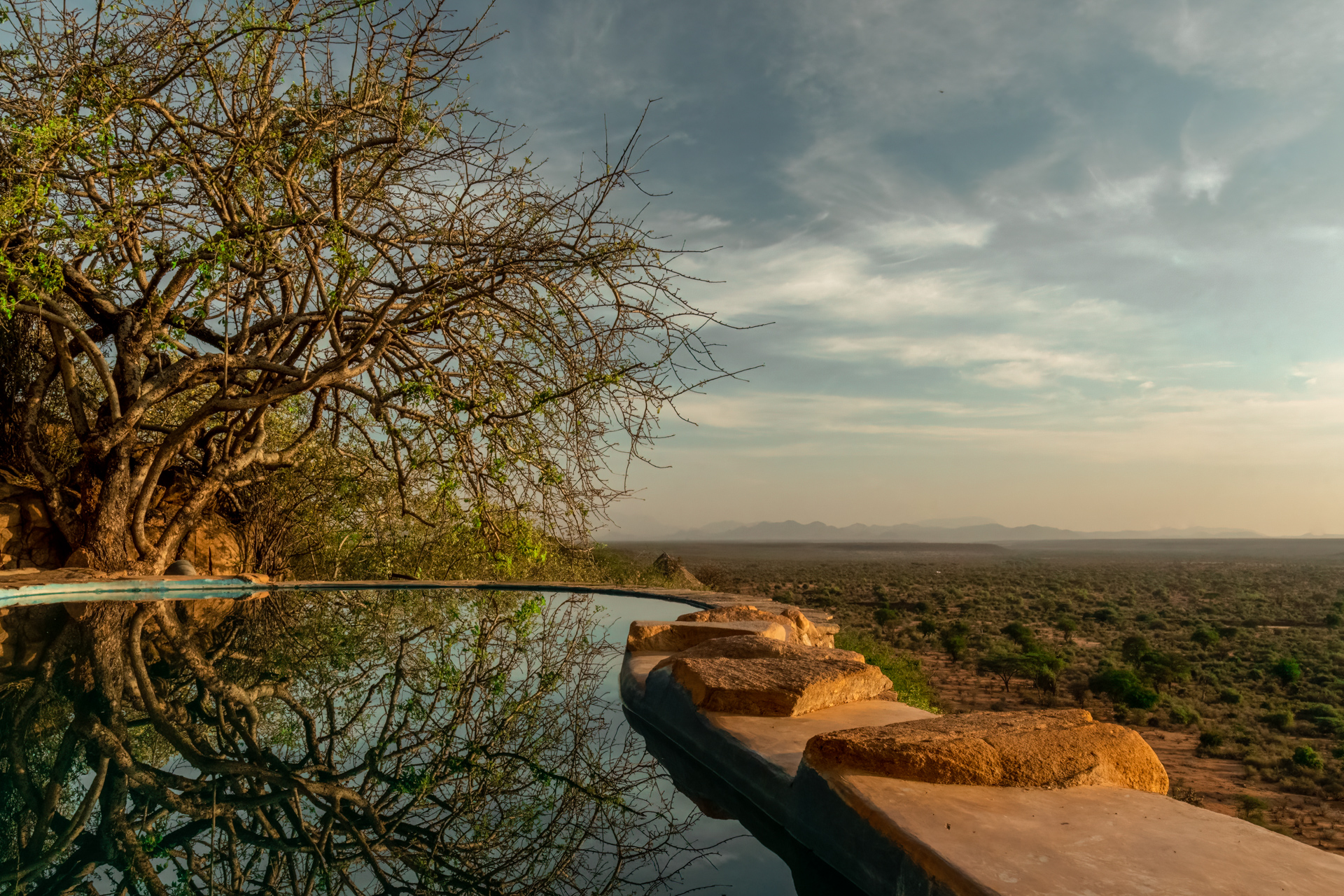 View of a swimming pool in the Kenyan bush