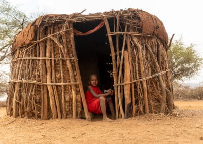 A Maasai girl in her home, Kenya